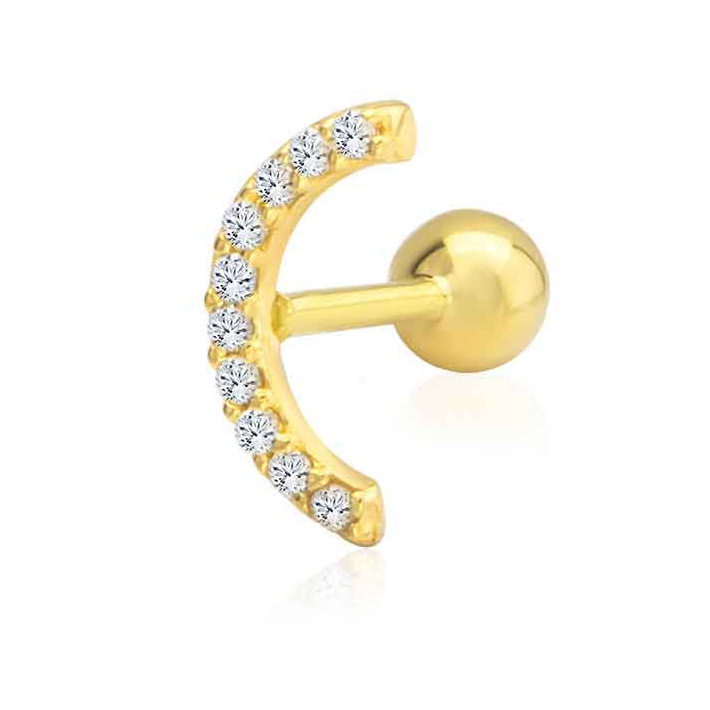 Altın Taş Sıralı Tragus Küpe