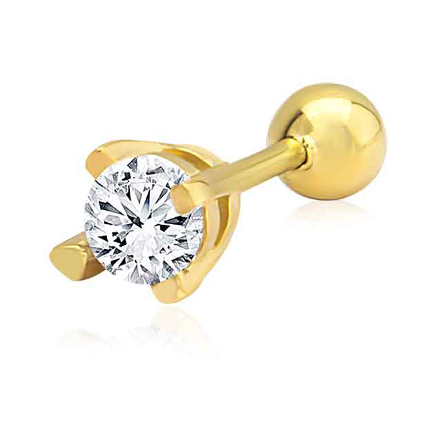 Altın Tektaş Tragus Küpe