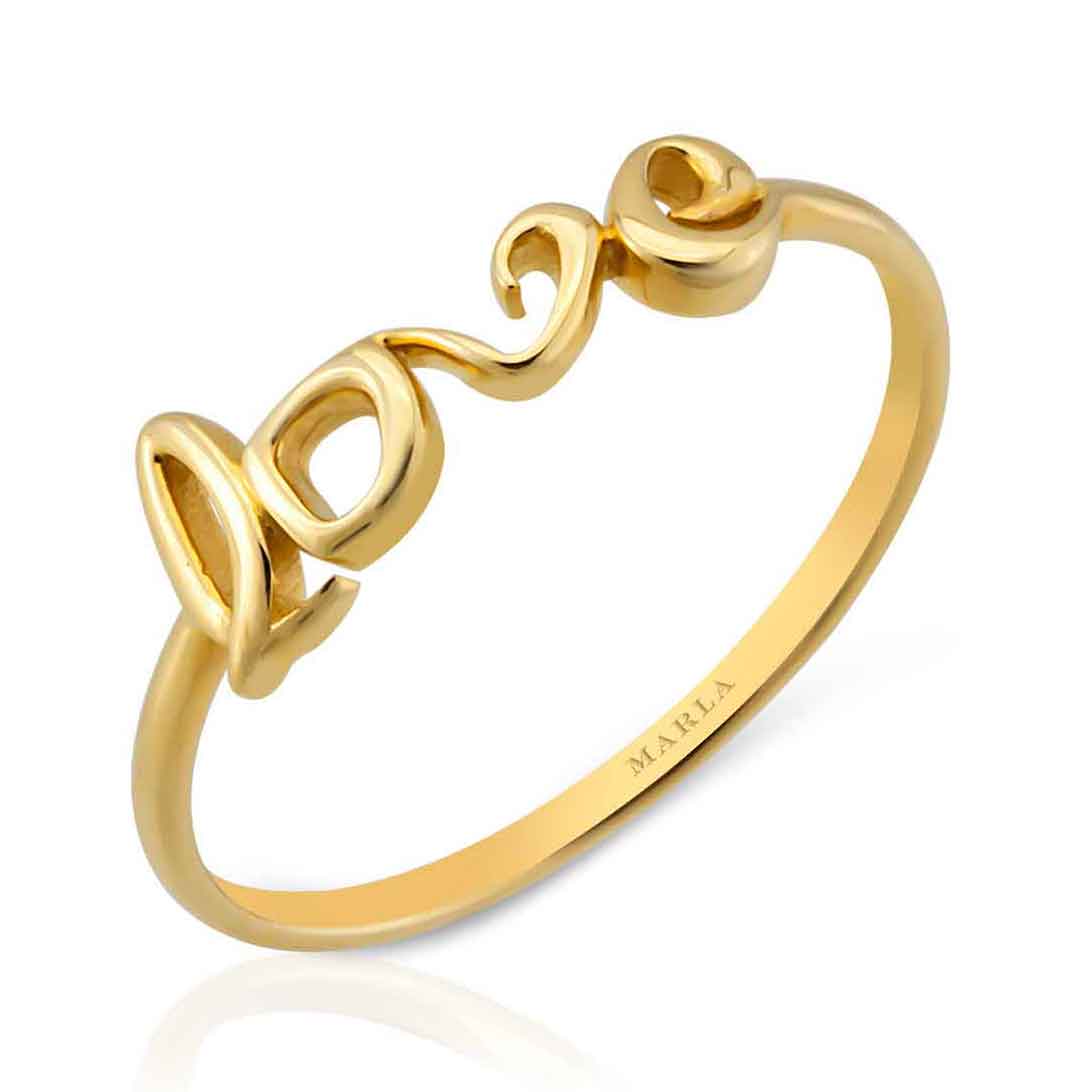 Altın Love Yazılı Yüzük
