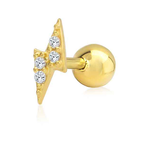 Altın Taşlı Şimşek Tragus Küpe