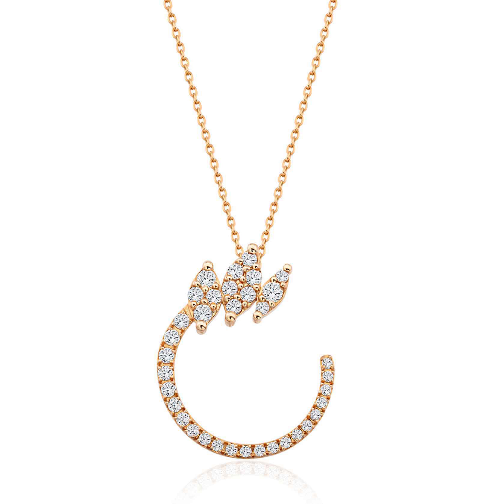 Pırlanta Rose Kolye 0.50 Karat