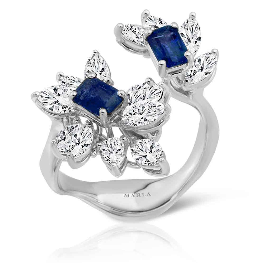Markiz Taşlı Safir Yüzük 0.50 Karat