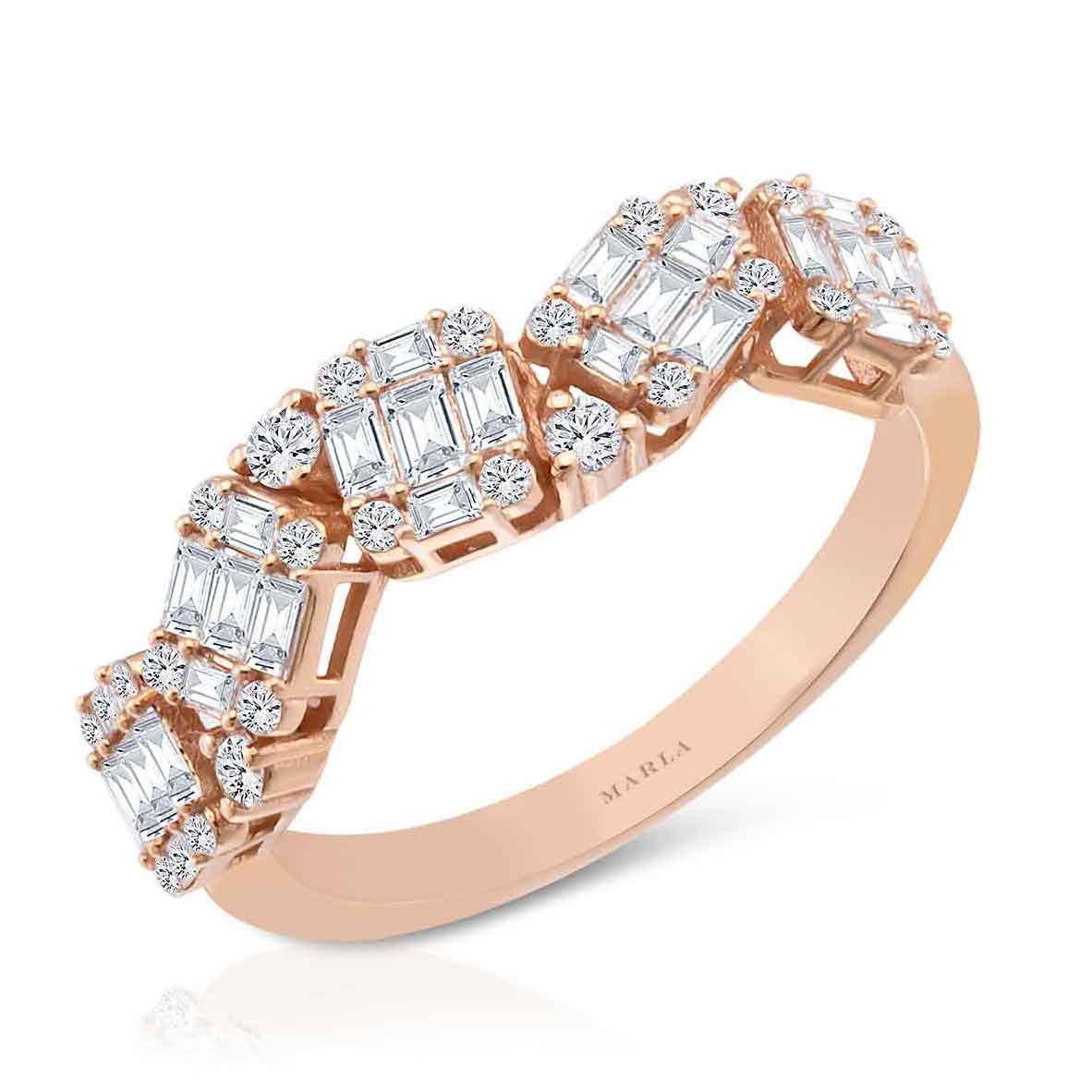 Rose Baget Yüzük 0.49 Karat