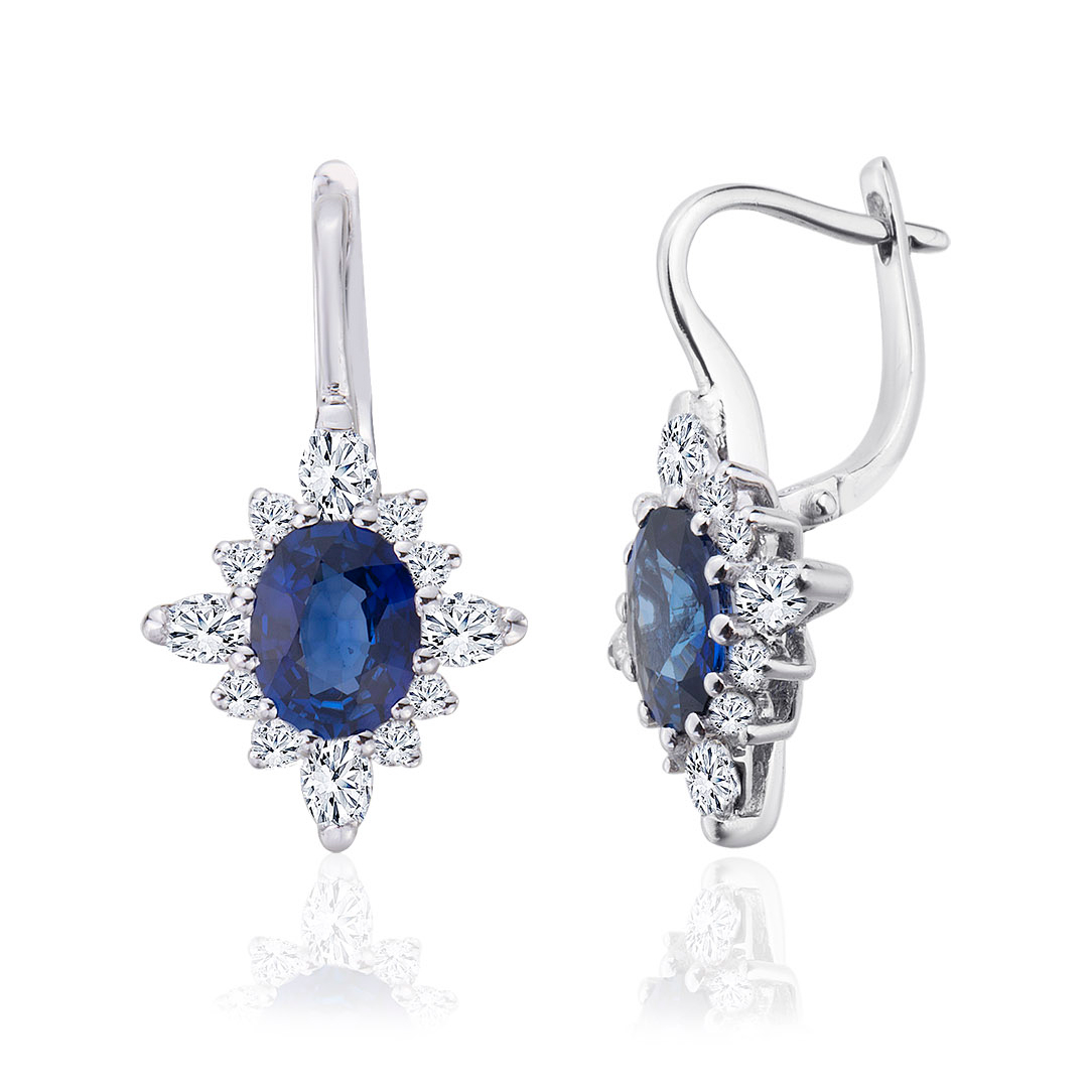 Oval Safir Küpe 0.35 Karat