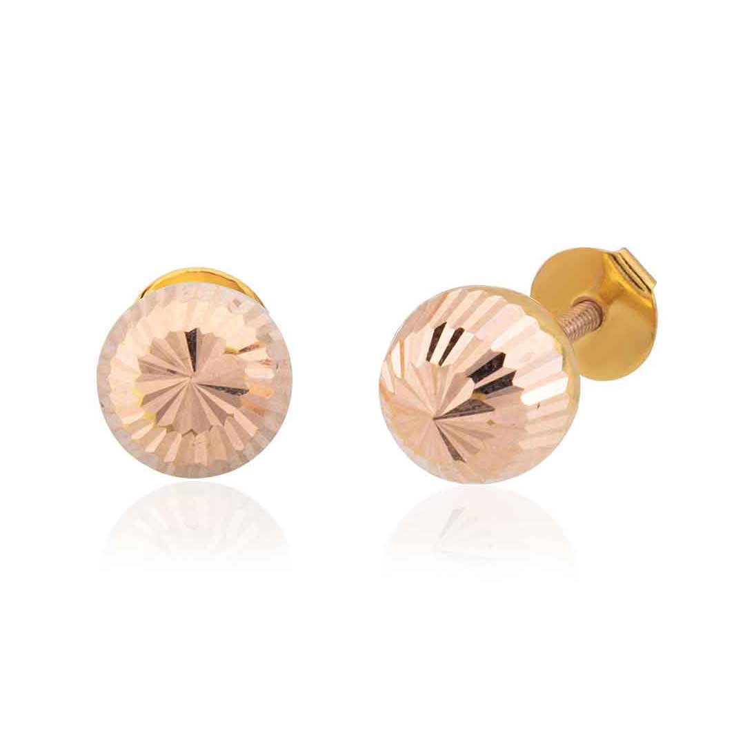 Rose Altın Kalemli Top Küpe 2.5 cm