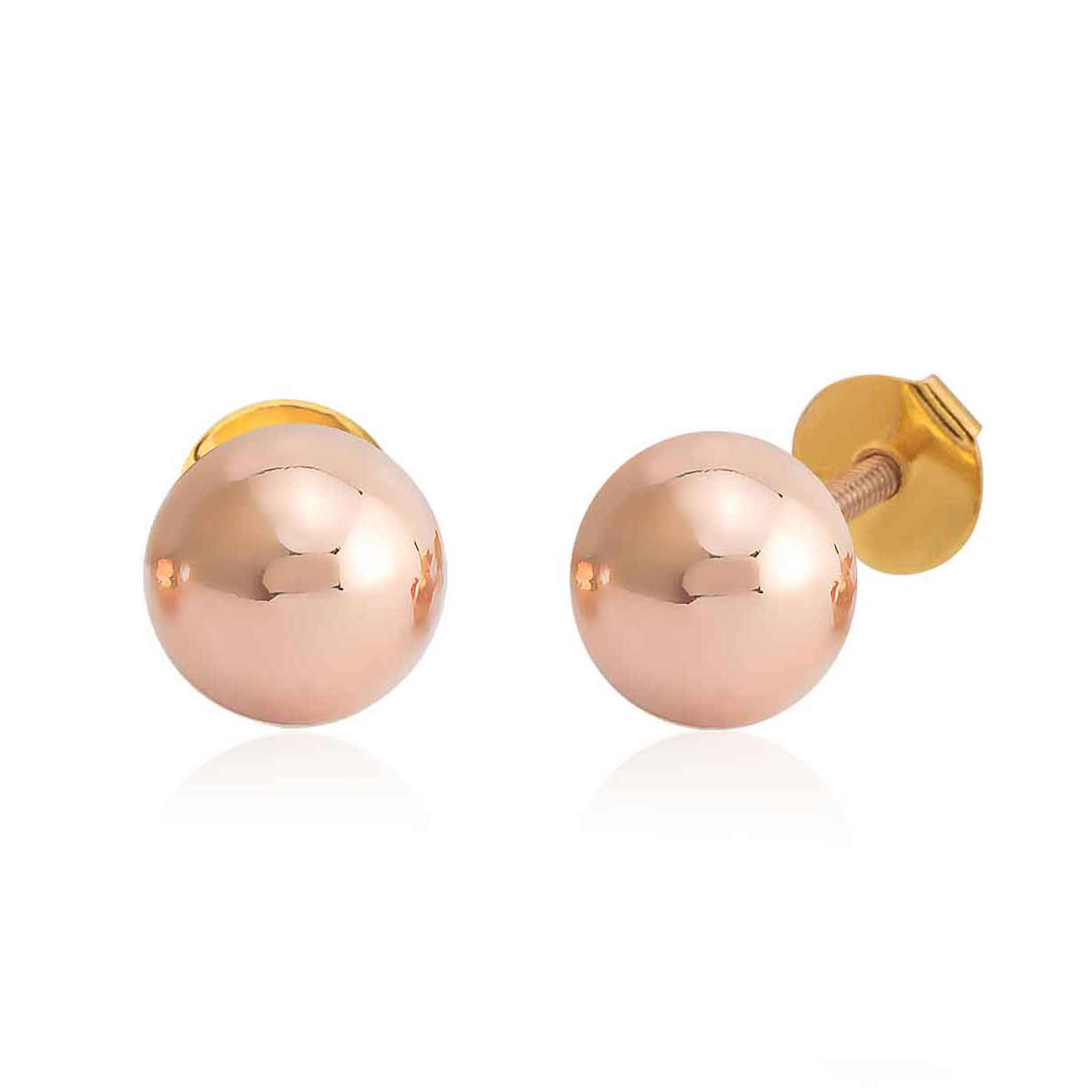 Rose Altın Top Küpe 3 cm