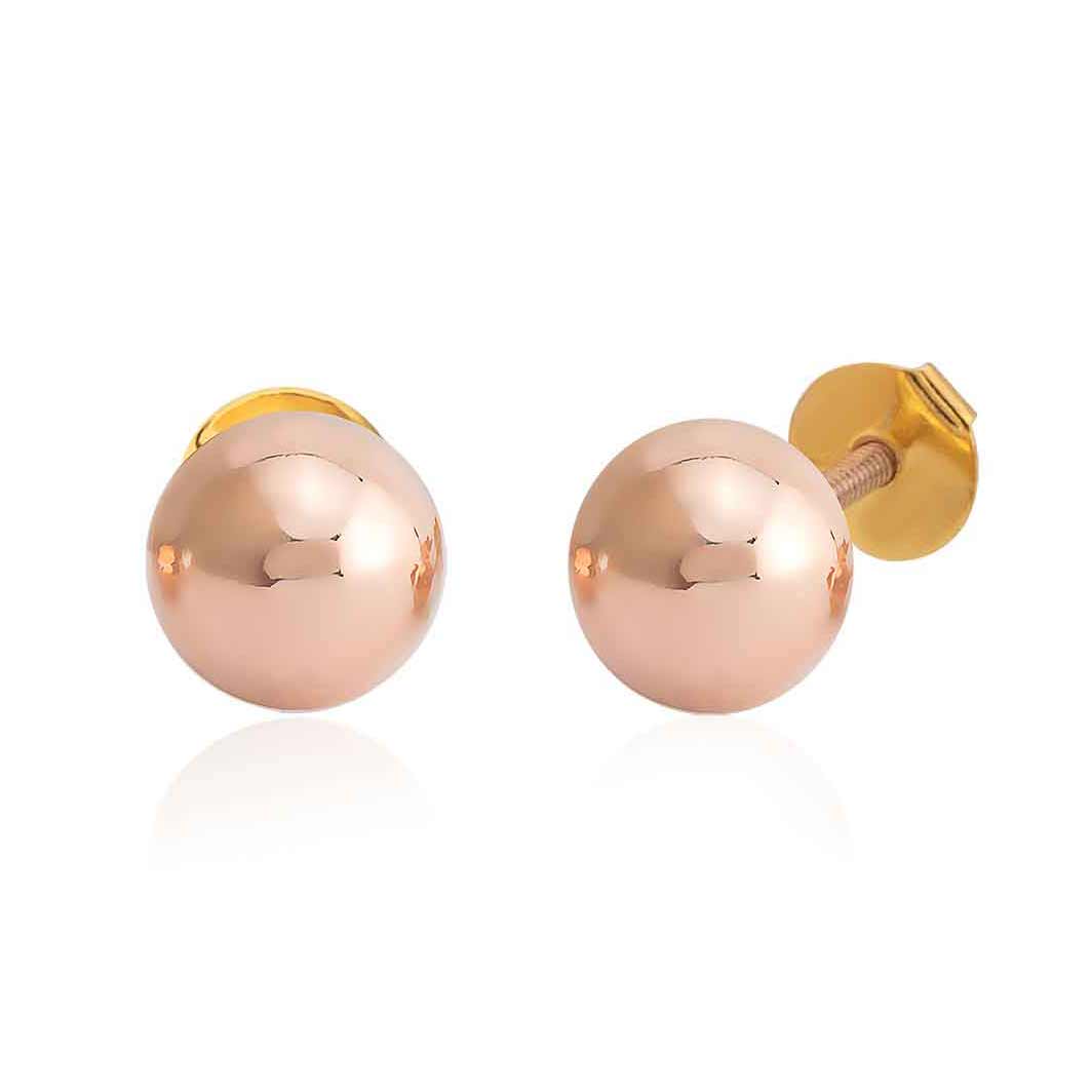 Rose Altın Top Küpe 2.5 cm